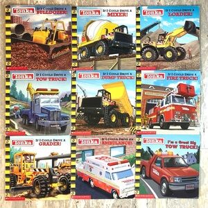 9 Tonka Books “If I Could Drive” Vintage Softcover  Construction Site Trucks Tow